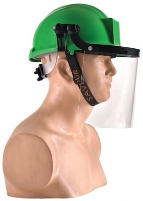 SAVIOUR Performing Ppe FG-PP-OT-HD-000619 Sure Safety Saviour Face Shield With Tough Hat Safety Helmet With Ratchet Construction Helmet(Size - Free)