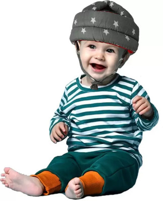 MARQUEONN Baby Star Grey Safety Helmat Baby Star Head Protector Adjustable Size Baby Learn to Walk Or Run Soft Helmet Safety Cap(Size - 1-2 Years Kids)