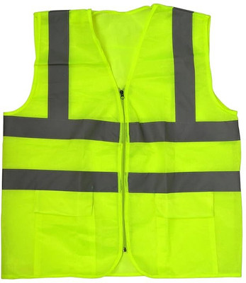 Satco High Visibility Waistcoat with 2 Inch Reflective Strips Safety Jacket(Green)
