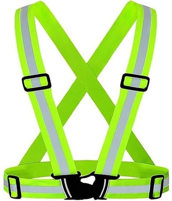 Gymisa High Visibility Protective Safety Belt Reflective Vest Belt Jacket Night Cycling Safety Jacket(Green)