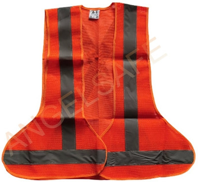 ANGELSAFE Reflective Safety Jacket 3 side open High Visibility for Construction Engineers Safety Jacket(Orange Side Patti)