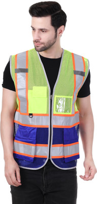 evion ES-032 Size-S Jacket Unisex Used For Police,Cycling For Ladies,Engineers,workers Safety Jacket(GREEN ROYALBLUE)