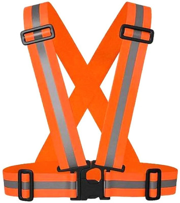 B K Jagan and Co Safety Reflective Vest Belt High Visibility Gear Stripe (2 INCH) Safety Jacket(Orange)
