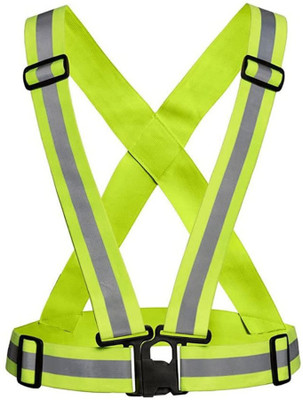 alisp High Visibility Protective Safety Reflective Vest Belt Jacket Pack of 1 Safety Jacket(Green)
