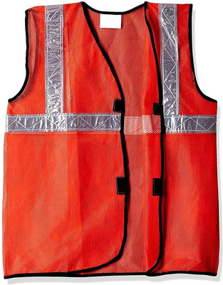 Crewbolt Road Work Construction Traffic Control Reflective Reflector Jacket Orange 1 PC Safety Jacket(orange)