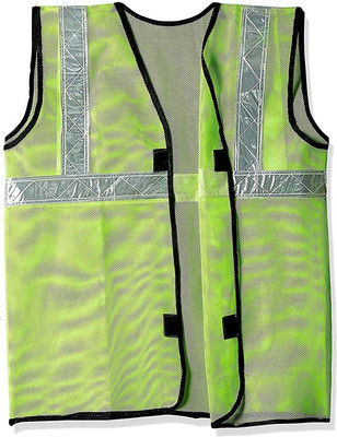 fozti Highlight Net Reflective Safety Lightweight Jacket, 360° Vis(1 inch) Pack of 1, Safety Jacket(Green)