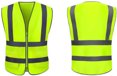 ANGELSAFE Safety Jacket 90GSM Chain With 2 Pocket Safety Jacket(Green)