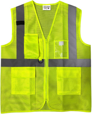 sicuro Reflective Jacket for Men & Women Suitable for Staff Safety Jacket(Neon Green)