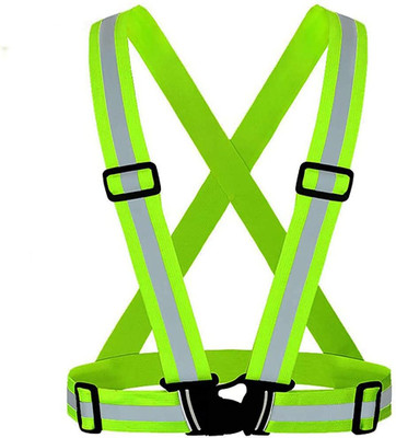 B K Jagan and Co Safety Reflective Vest Belt High Visibility Gear Stripe (2INCH ) Safety Jacket(GREEN)