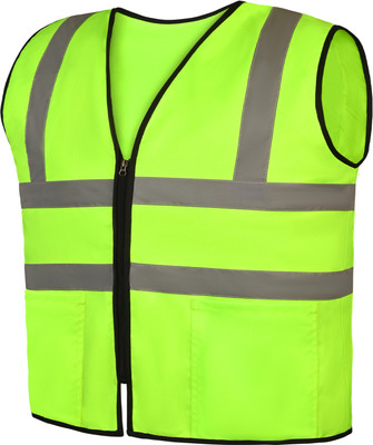 Allextreme High Visibility Reflective Safety Vest suitable for Road Safety & Construction Safety Jacket(Neon Green)