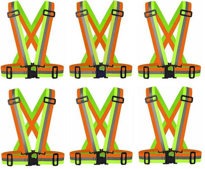 RBGIIT Safety Reflective Jacket Night Cycling Reflector Strips Protective Belt M6 Safety Jacket(Multi)