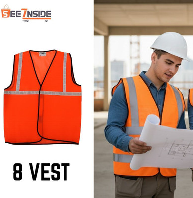 SEE INSIDE Safety jacket Orange ZN65 Safety Jacket(Multicolor)