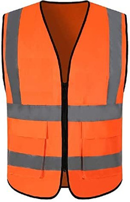 Satco High Visibility Waistcoat with 2 Inch Reflective Strips Safety Jacket(Orange)