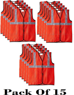 RBGIIT 2 Inches Net Radium Type Night Reflective for Municipal Workers OR-15 Safety Jacket(Orange)