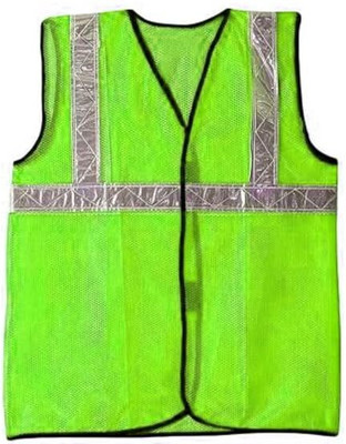 Conclood India Green Reflective Safety Jacket Mesh Type With radium reflector 2 Inch Safety Jacket(red)