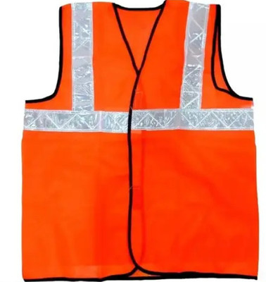 TYUI SJ-ME-OR-2R-F Safety Jacket(Fluorscent orange sliver tape)