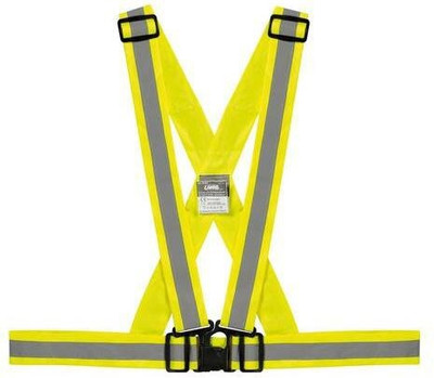 JLG Soft High Visibility Protective Safety Reflective Vest Belt Jacket, Night Cycling Reflector Strips Cross Belt Stripes Adjustable Vest Safety Jacket Safety Jacket(YELLOW)