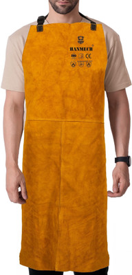 HANMECH Leather Welding & Safety Apron, High Durability Heat resistance apron Safety Jacket(Yellow)