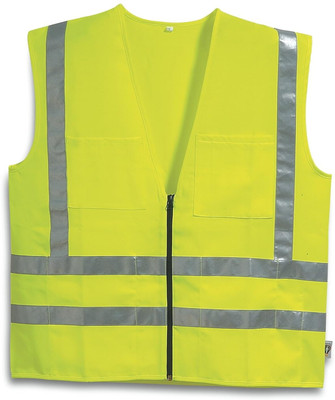 DECENT AIR SYSTEM Reflective High Visibility Neon Waistcoat with 2 Inch Strips Pack Of 1 Safety Jacket(Green)