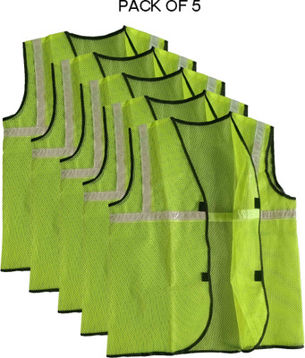 Reatech Reflective Safety Jacket with Reflective Strips For Men and Women Safety Jacket Safety Jacket(FLUROSCENT GREEN)