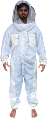 RAHBAN Ventilated Beekeeping Suit - 3 Layer full Protection with Leather Gloves Safety Jacket(Size - XL)