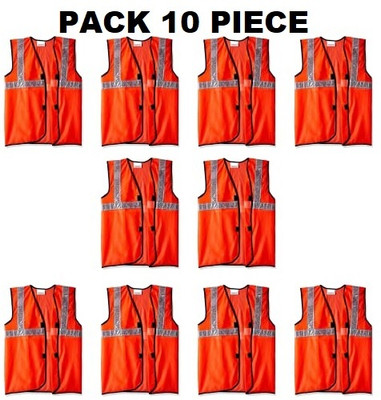 IISAFETY Reflective Safety Jacket Waistcoat For Industrial Workers -Pack of 10 Safety Jacket(Orange)