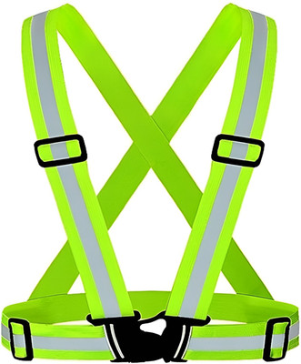 Donizard Adjustable Reflective Vest Belt Strap Night Safety Construction Traffic Cycling Safety Jacket(GREEN)