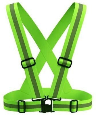 VKR universe High Visibilty Protective Safety Reflective Vest Belt Jacket, Night Cycling Reflector Strips Cross Belt Stripes Adjustable Vest Safety Jacket (Multicolour) Safety Jacket(GREEN)