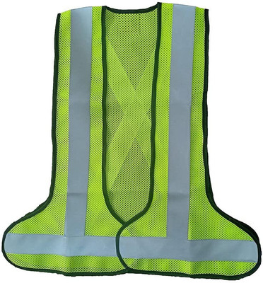 ETSHandPro Polyster 3 Side Open V Neck Reflective Green Traffic, Sports, Construction Site Safety Jacket(Green)