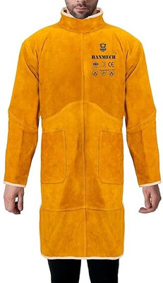 HANMECH Aprons & Shields Leather Welding & Safety Apron Safety Jacket(Yellow)