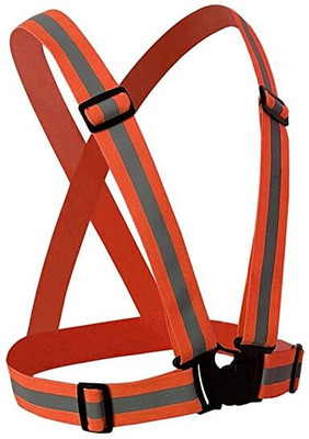 Satco High Visibility Reflective Stripes Adjustable Cross Belt Safety Jacket(Orange)