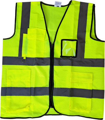 alisp Safety Reflective Vest Belt managers Jacket Pack Of 1 Safety Jacket(Green)