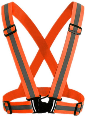 Hawk Eye Reflective Jacket for Cycling and Running - Reflective Vest Belt Strip for Night Safety | Construction, Traffic, Cycling, Ramp Vests High Visibility for Men Women Safety Jacket(Orange)
