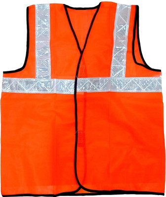 NEWSANGAM Safety Jacket Orange with 2 inch Tape Plan Safety Jacket(Orange)