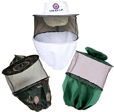 Super Bee Hi-tech Natural Products (India)ltd. Bee Veil (White, Green and Army) -Set of 3 Safety Jacket(White, Green)