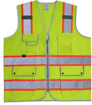 evion ES_032_YELLW/ORNG_XL Safety Jacket(Multicolor)