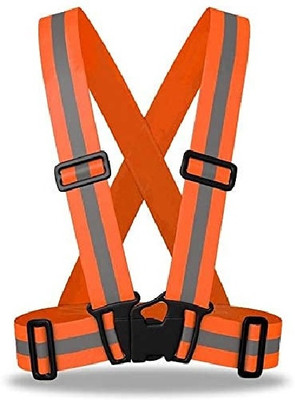 ANGELSAFE Reflective Cross Jacket (Belt ) Orange Color with radium tape Safety Jacket(Orange)