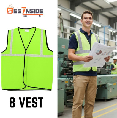 SEE INSIDE SAFETY JACKET M65 Safety Jacket(Multicolor)