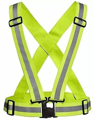 GUGANRAM Safety Cross Belt with Reflective Strips | High-Visibility Harness Vest Safety Jacket(Green)