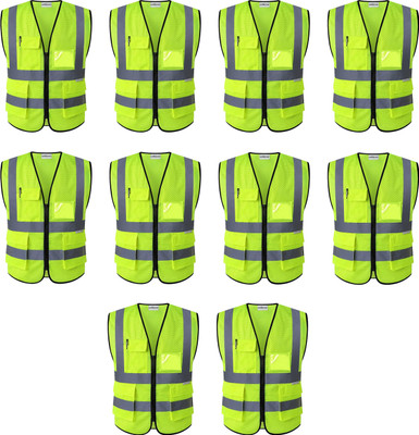 Uniformer (Pack of 10) Reflective Safety Jacket(Yellow)