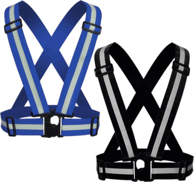 RBGIIT Safety Vests-Adjustable High Visibility Reflective Safety Jacket for Men Safety Jacket(Blue & Black)