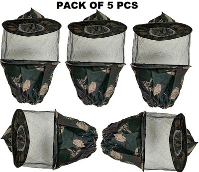 IISAFETY Honey Bee Cap Bee Veil, Bee Keeping Veil, Bee Protective Protection Veil- 5 Pack Safety Jacket(Army Green)