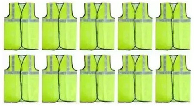 BHI Reflective Safety Jacket Pack of 10 | Safety Jacket(Green)