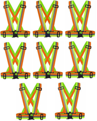 RBGIIT Reflective Adjustable Vest Belt Gear Stripe Night Running Safety Jacket M8 Safety Jacket(Multi)