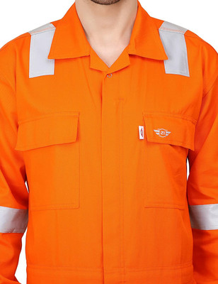 CLUB SEVENTY TWO Workwear Men Cotton Industrial Coverall Boiler Suit (CA-1005-XXL) Safety Jacket(Orange)