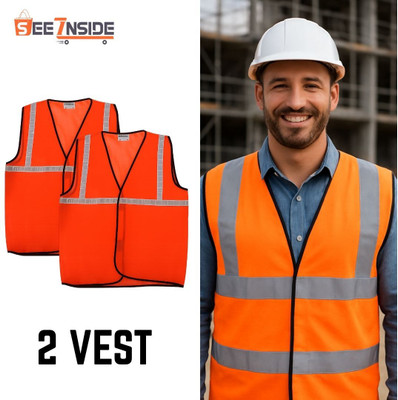 SEE INSIDE Safety jacket Orange ZN15 Safety Jacket(Multicolor)