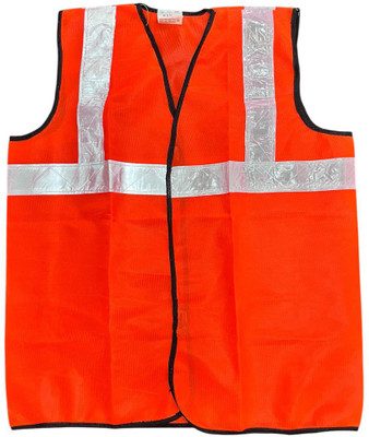 Q8 Twinkle Netted Reflective Safety Jacket|Protective Jacket|Waistcoat Workwear Safety Jacket(Orange)