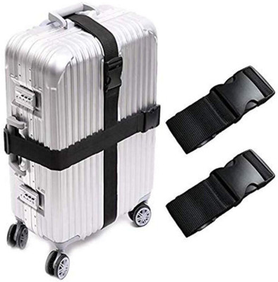 FashCore Adjustable 0.75 inch x 5 Feet Buckle Strap for Suitcases Luggage Strap(Black)