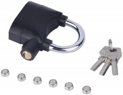 RZON High Quality Safety Alarm Lock_42 Anti Theft System Security Pad Lock with Burglar Smart Alarm_01 U Lock(Black)