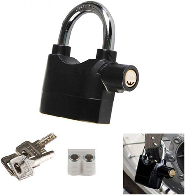 RZON High Quality Safety Alarm Lock_32 Anti Theft System Security Pad Lock with Burglar Smart Alarm Siren_01 U Lock(Black)